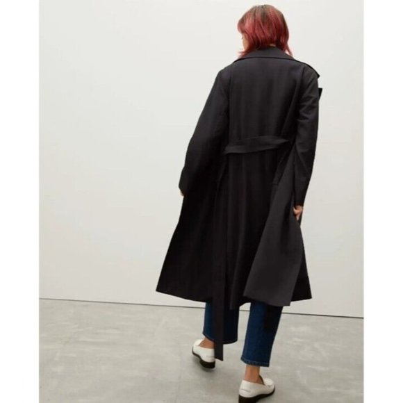 Everlane Women's Drape Trench Coat XS Black Belted - Picture 10 of 10